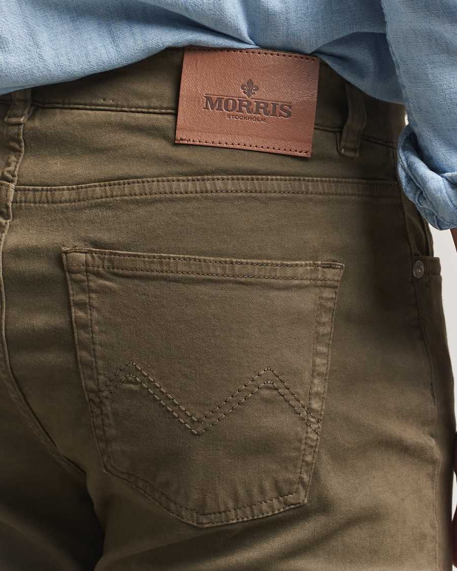 Mies | Housut | Morris | James Brushed 5-Pocket Pants Olive