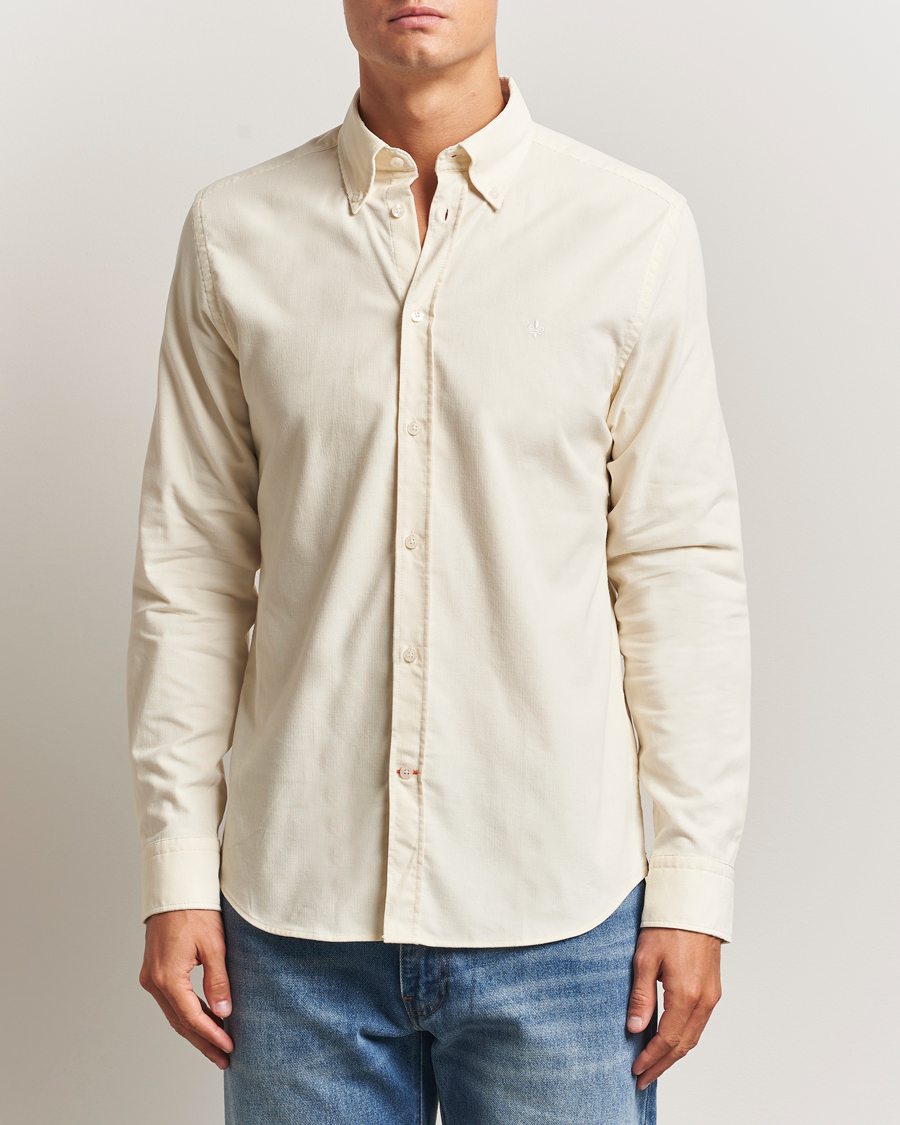 Mies | Kauluspaidat | Morris | Douglas Corduroy Shirt Off White