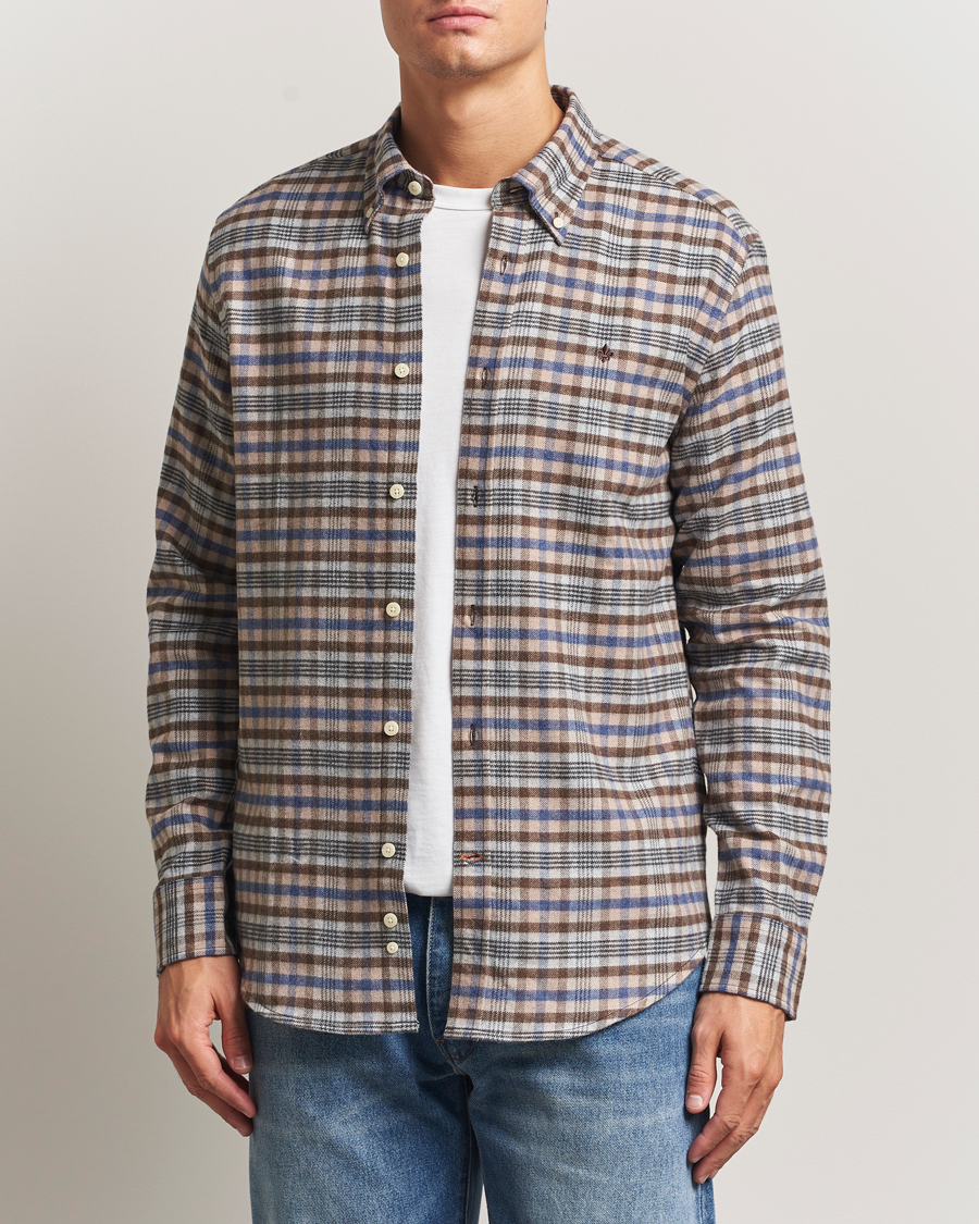 Mies | Kauluspaidat | Morris | Flannel Check Shirt Brown