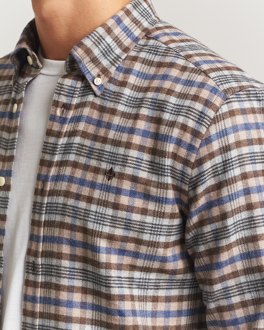 Mies | Kauluspaidat | Morris | Flannel Check Shirt Brown