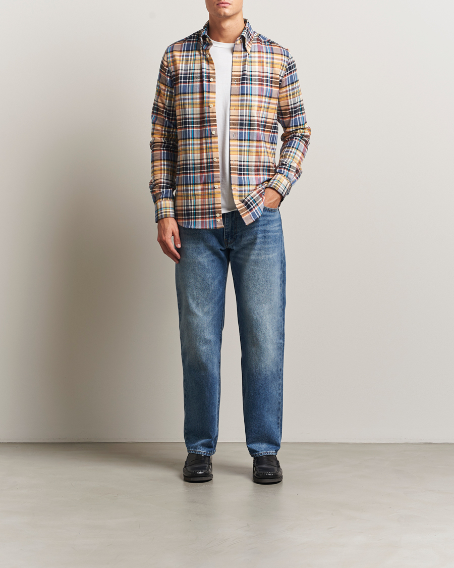 Mies | Kauluspaidat | Morris | Happy Tartan Check Shirt Yellow