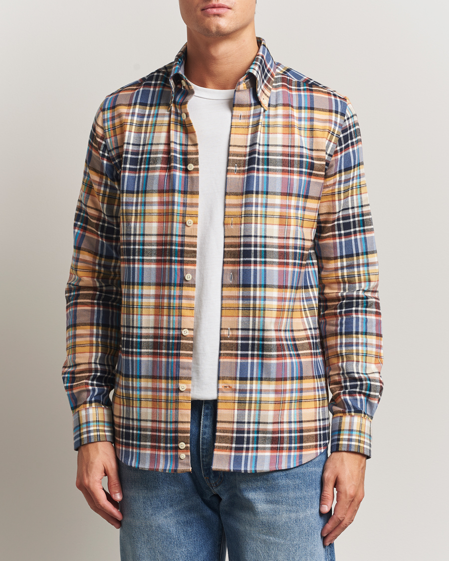 Mies | Kauluspaidat | Morris | Happy Tartan Check Shirt Yellow