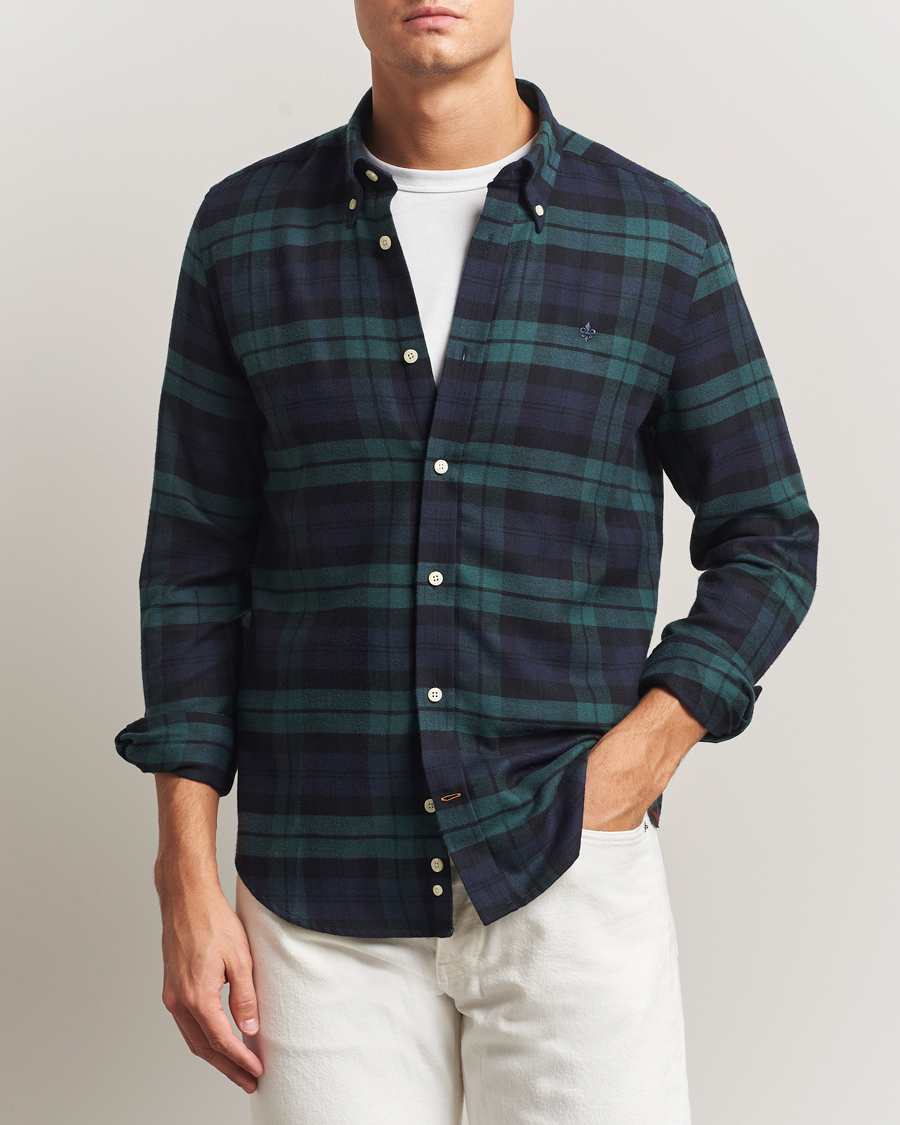 Mies | Kauluspaidat | Morris | Soft Twill Tartan Shirt Navy