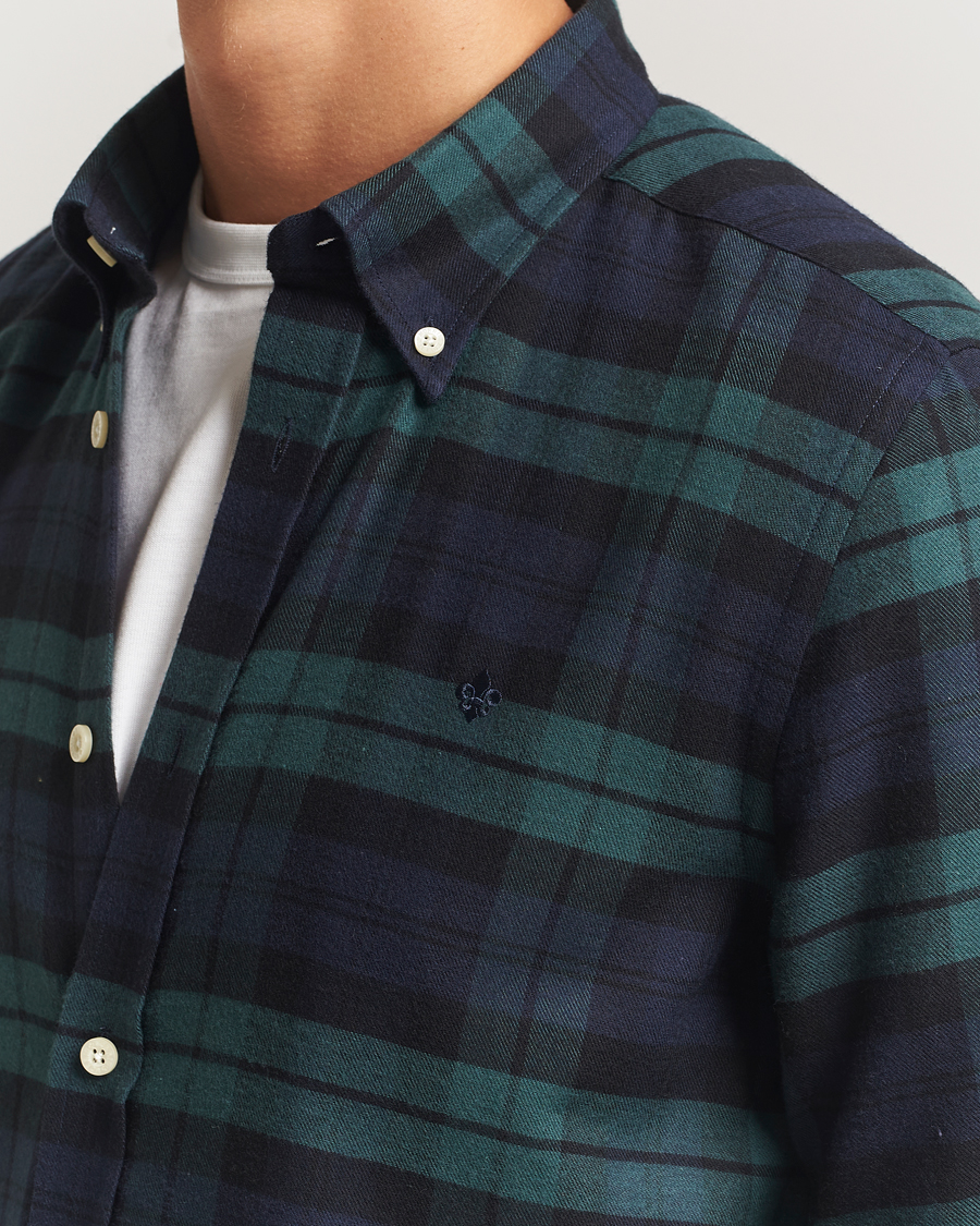 Mies | Kauluspaidat | Morris | Soft Twill Tartan Shirt Navy