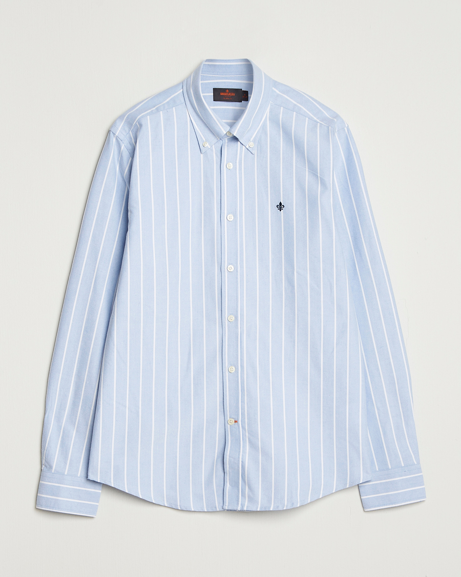 Mies | Kauluspaidat | Morris | Douglas Oxford Striped Shirt Light Blue