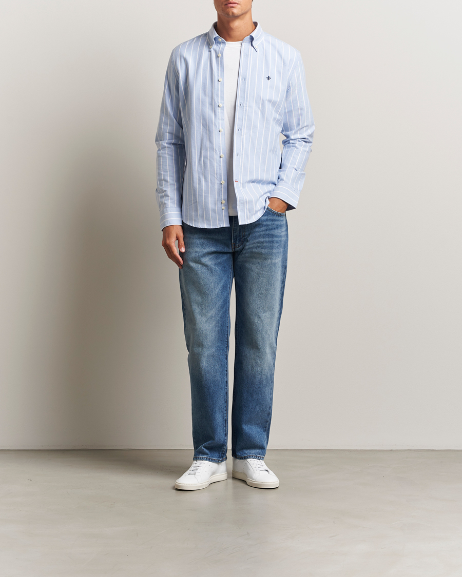Mies | Kauluspaidat | Morris | Douglas Oxford Striped Shirt Light Blue