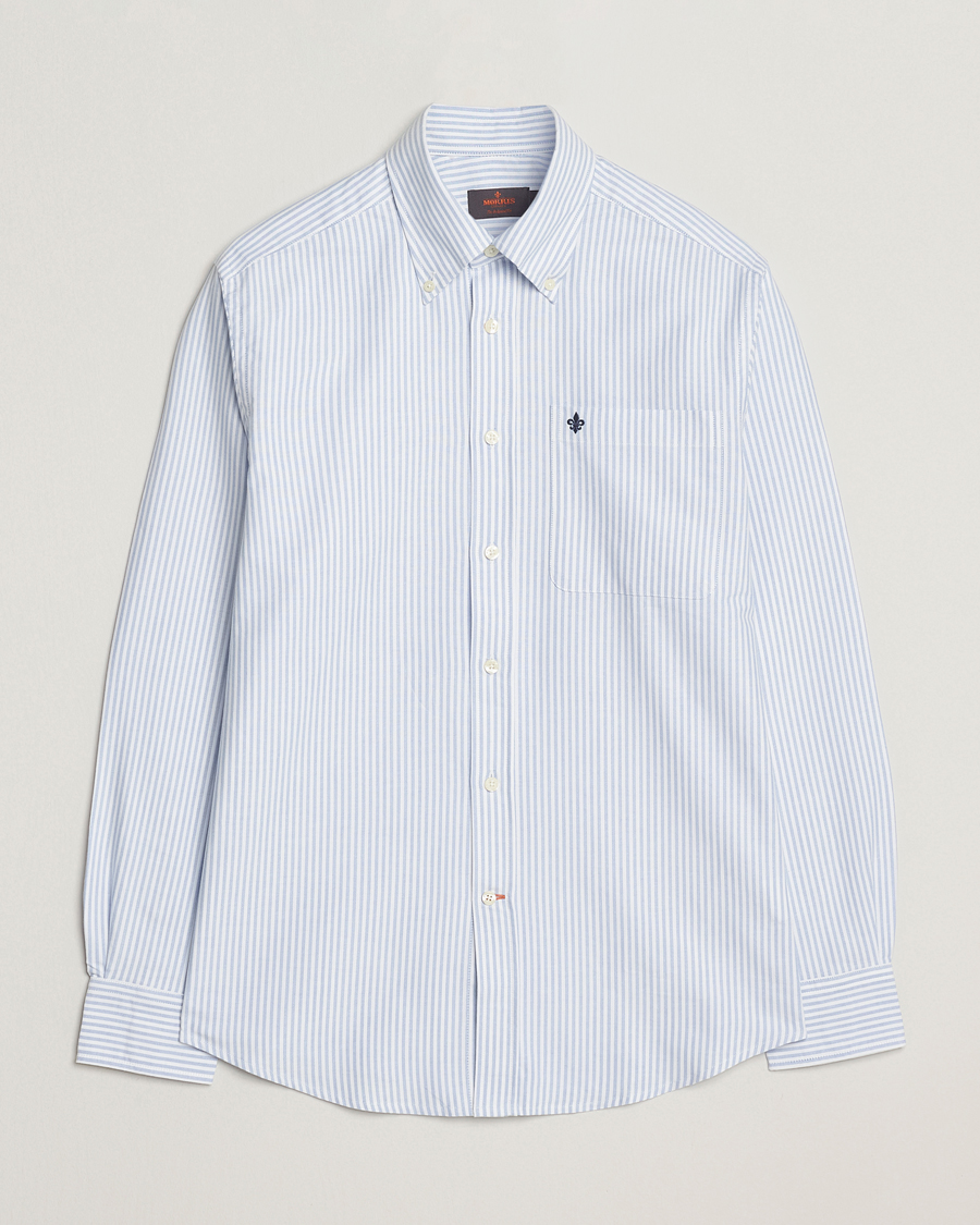 Mies | Kauluspaidat | Morris | Club Oxford Striped Pocket Shirt Blue