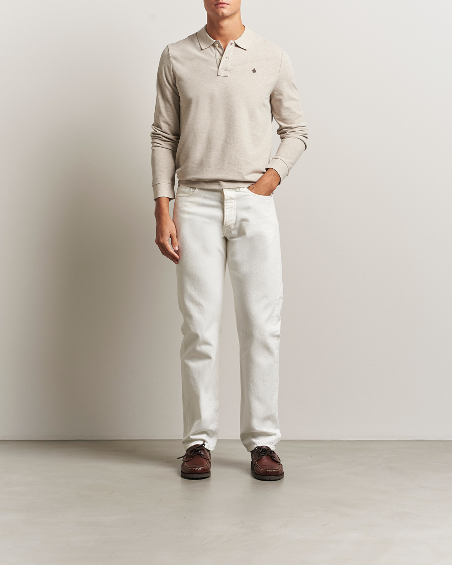 Mies | Pikeet | Morris | Camden Long Sleeve Polo Shirt Khaki