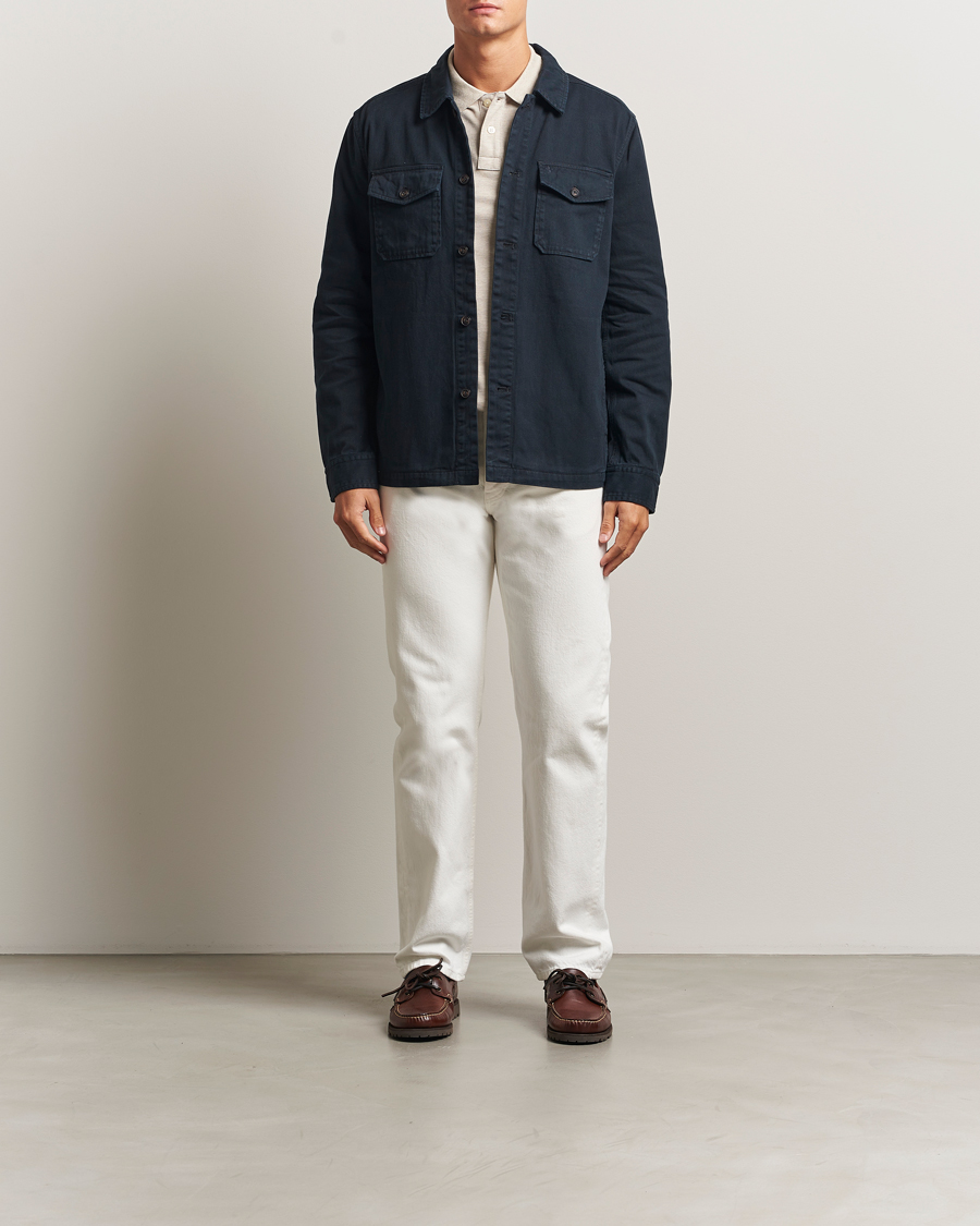 Mies | Kauluspaidat | Morris | Alain Twill Shirt Jacket Old Blue