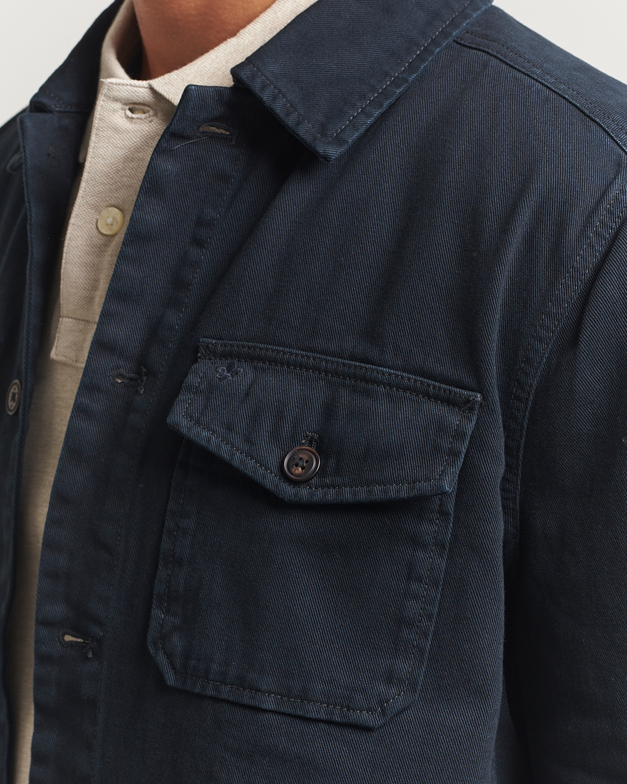 Mies | Kauluspaidat | Morris | Alain Twill Shirt Jacket Old Blue