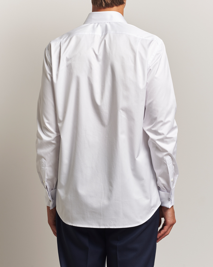 Mies | Kauluspaidat | Stenströms | Regular Fit Cotton Twill Double Cuff Shirt White