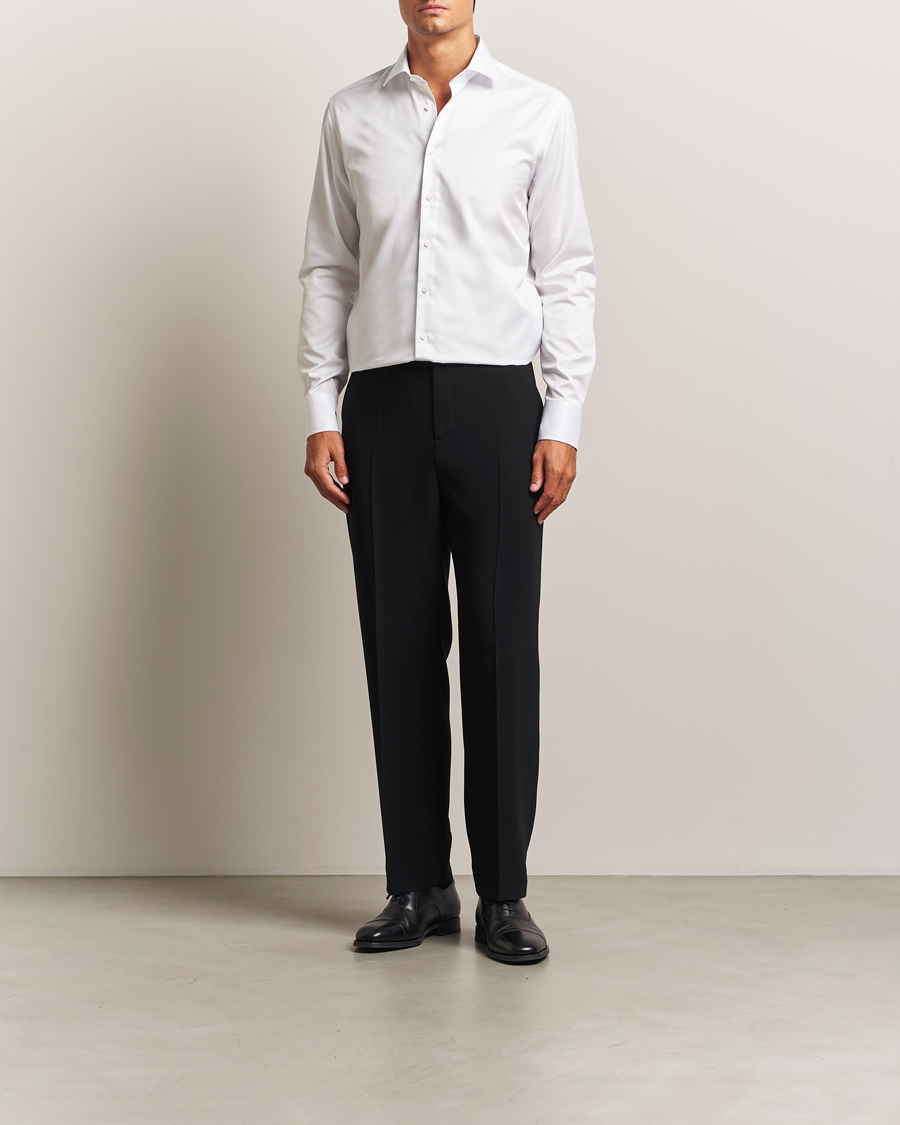 Mies | Kauluspaidat | Stenströms | Regular Fit Cotton Twill Shirt White