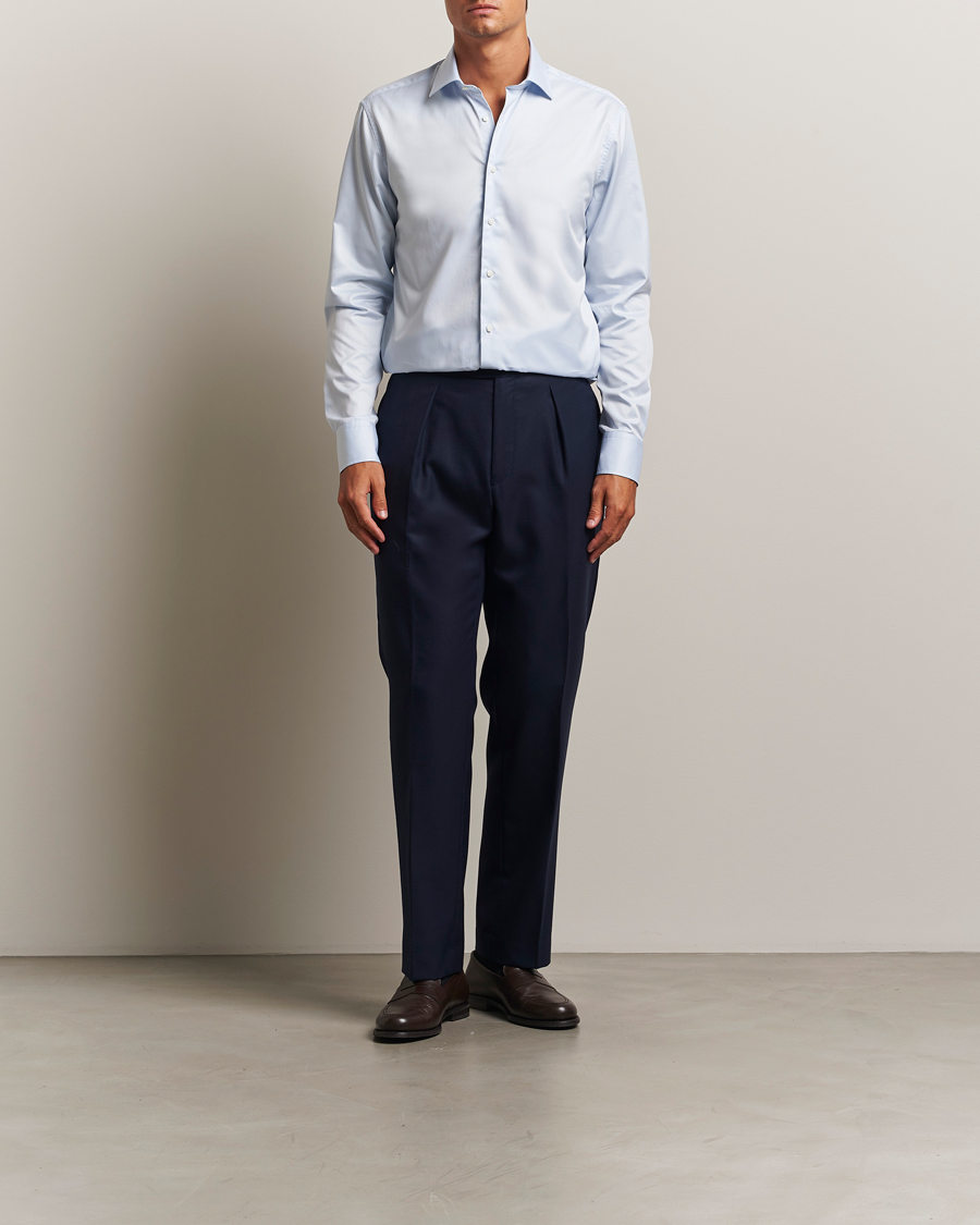 Mies | Kauluspaidat | Stenströms | Regular Fit Cotton Twill Shirt Blue