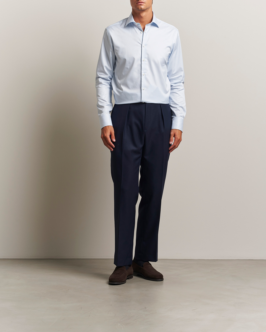 Mies | Kauluspaidat | Stenströms | Regular Fit Thin Stripe Shirt White/Blue