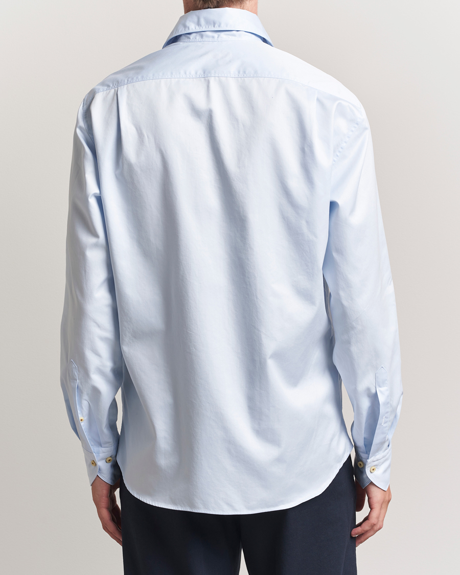 Mies | Kauluspaidat | Stenströms | Regular Fit Washed Cotton Plain Shirt Light Blue