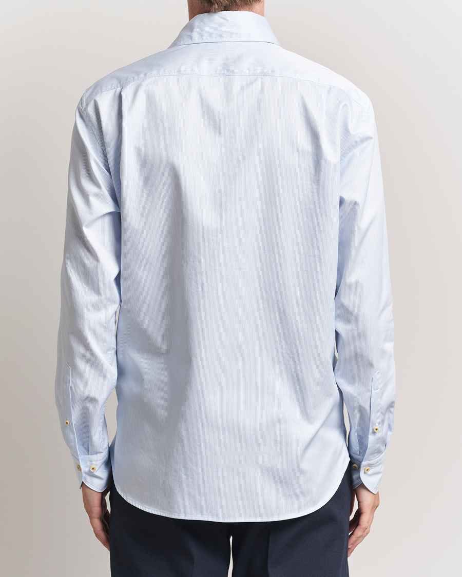 Mies | Kauluspaidat | Stenströms | Regular Fit Pinstriped Casual Shirt Light Blue