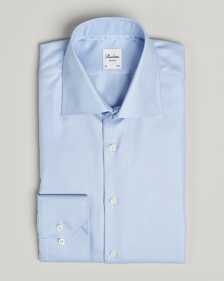 Mies | Kauluspaidat | Stenströms | Regular Fit Houndstooth Shirt Blue
