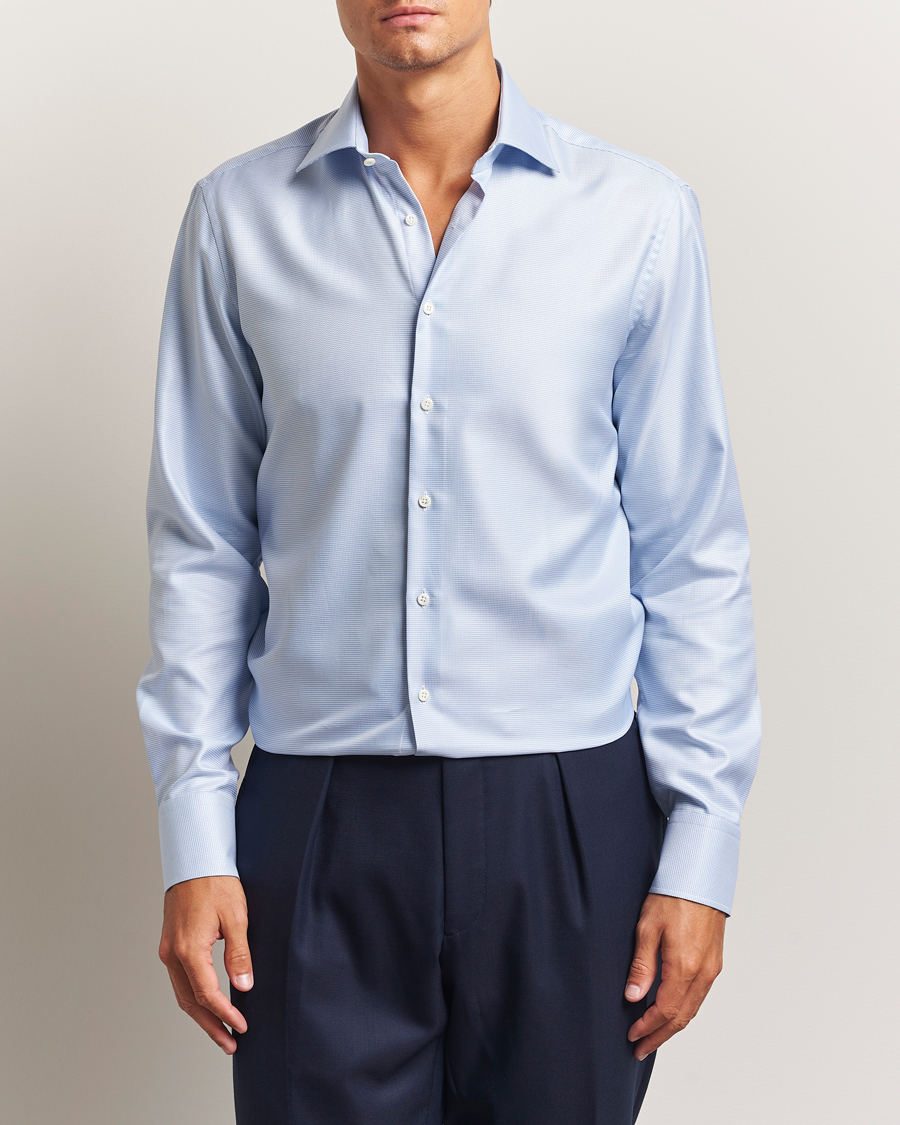 Mies | Kauluspaidat | Stenströms | Regular Fit Houndstooth Shirt Blue