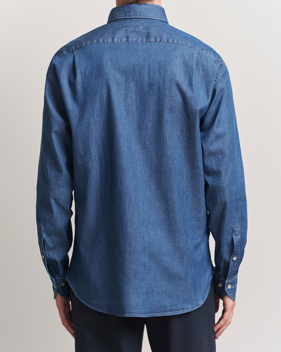 Mies | Kauluspaidat | Stenströms | Regular Fit Button Down Garment Washed Shirt Denim