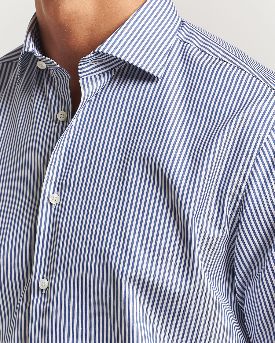 Mies | Kauluspaidat | Stenströms | Regular Fit Striped Cut Away Shirt White/Blue