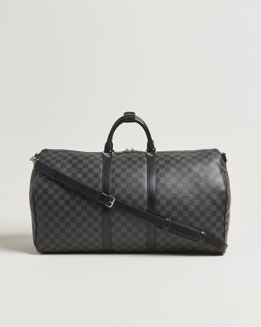 Mies | Louis Vuitton Pre-Owned Keepall Bandoulière 55 Damier Graphite | Louis Vuitton Pre-Owned | Keepall Bandoulière 55 Damier Graphite