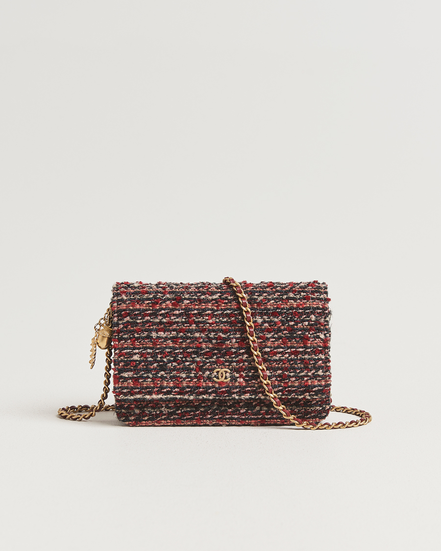 Mies | Pre-Owned & Vintage Bags | Chanel Pre-Owned | Tweed Wallet On Chain Red