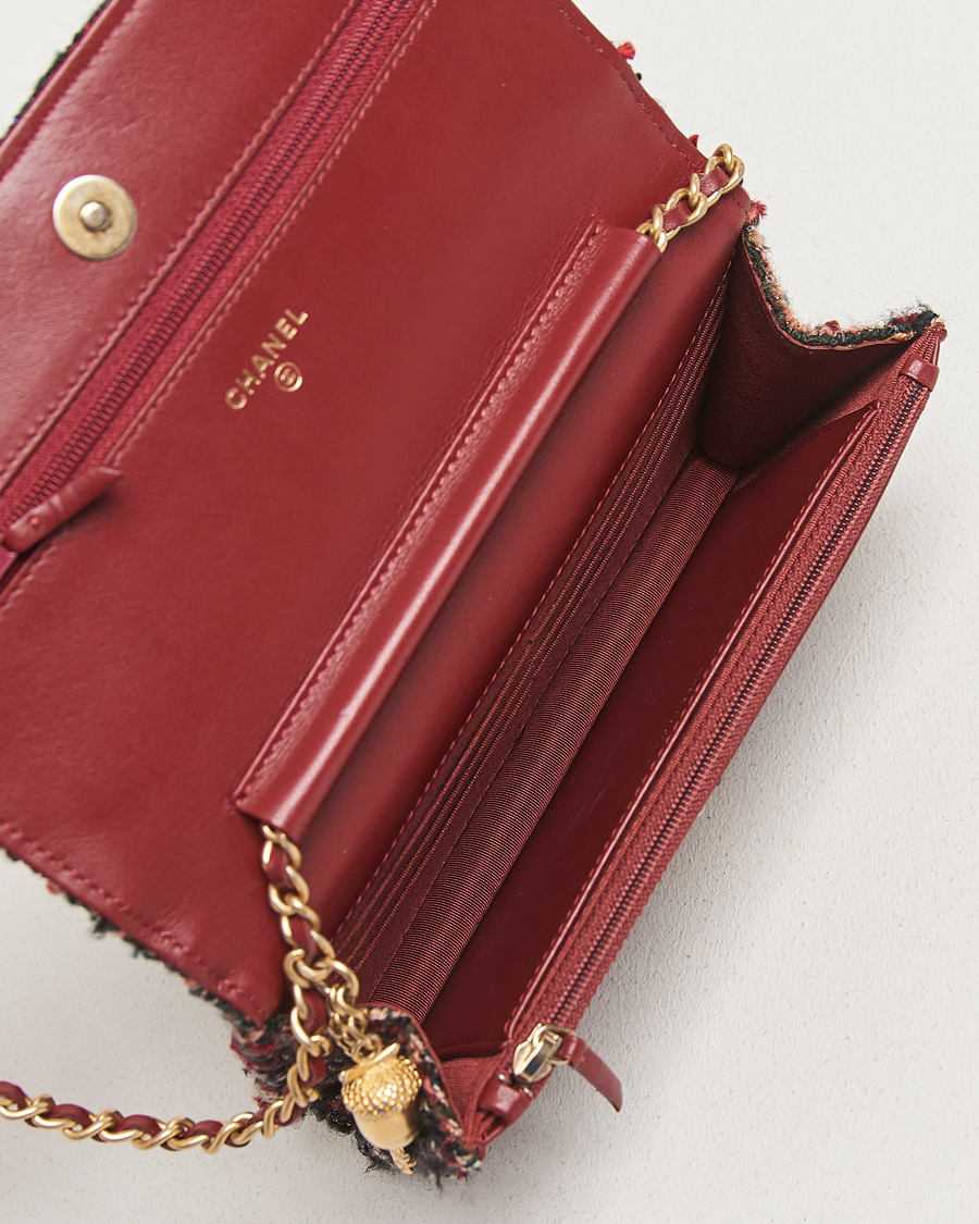Mies | Pre-Owned & Vintage Bags | Chanel Pre-Owned | Tweed Wallet On Chain Red
