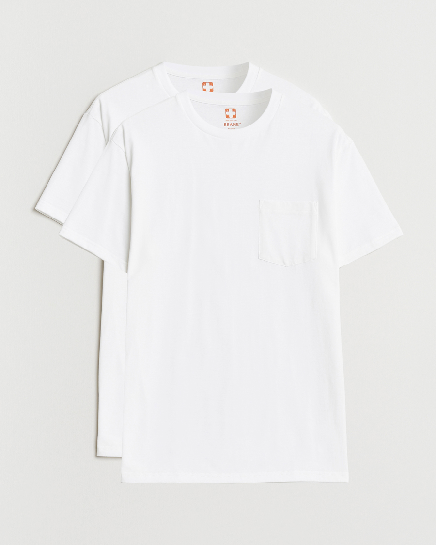 Mies | T-paidat | BEAMS PLUS | 2-Pack Pocket T-Shirt White
