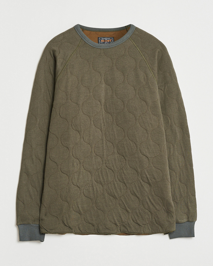 Mies | Puserot | BEAMS PLUS | MIL Quilt Crew Neck Olive