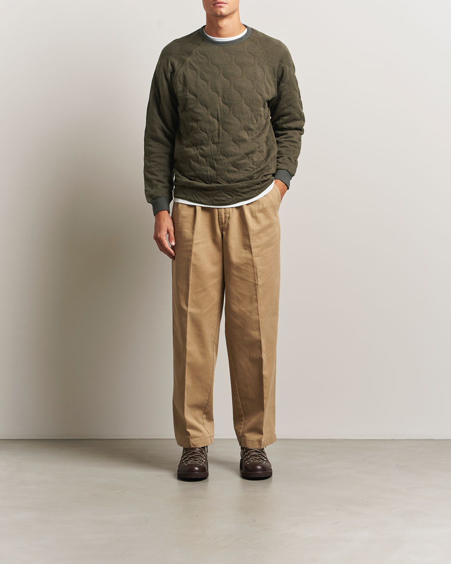 Mies | Puserot | BEAMS PLUS | MIL Quilt Crew Neck Olive
