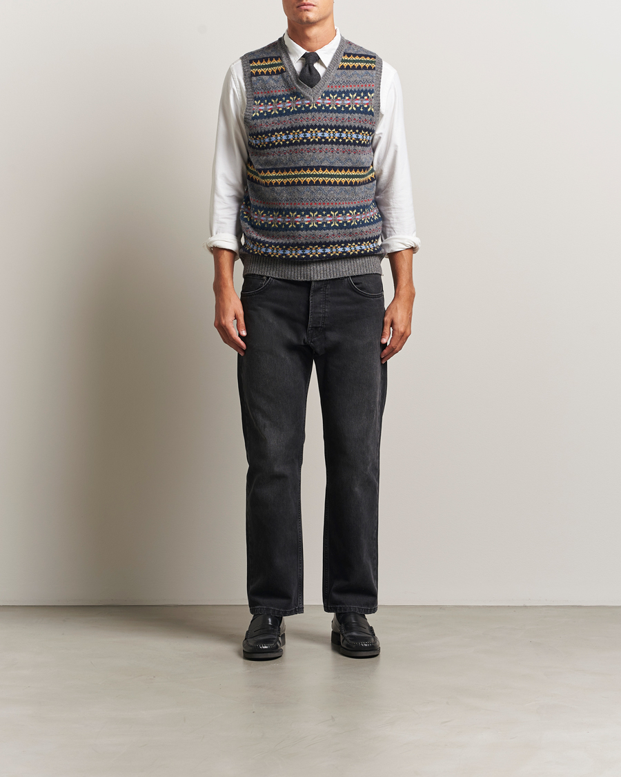 Mies | Puserot | BEAMS PLUS | Fairisle Knit Vest Grey