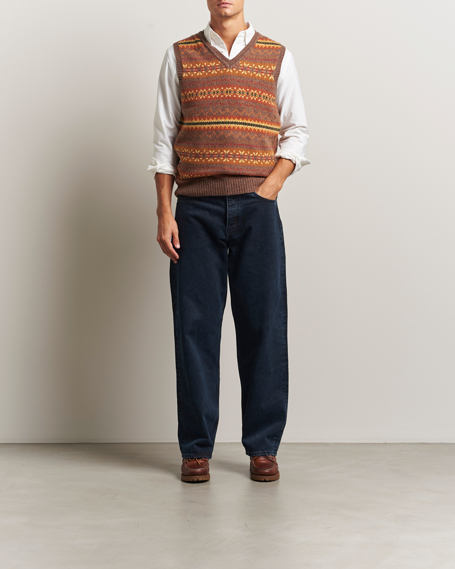 Mies | Puserot | BEAMS PLUS | Fairisle Knit Vest Light Brown