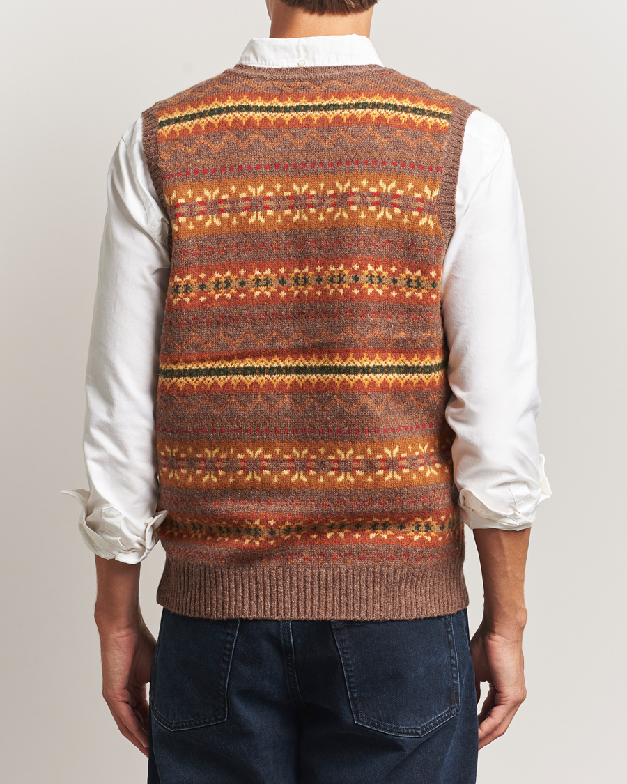 Mies | Puserot | BEAMS PLUS | Fairisle Knit Vest Light Brown