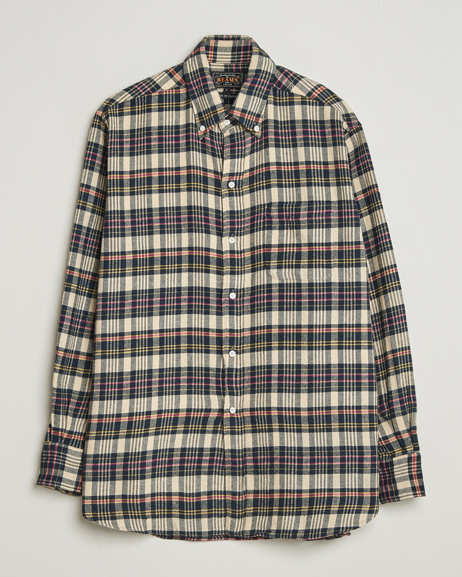 Mies | Kauluspaidat | BEAMS PLUS | Flannel Button Down Shirt Beige Check