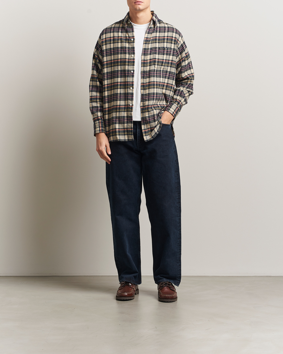 Mies | Kauluspaidat | BEAMS PLUS | Flannel Button Down Shirt Beige Check