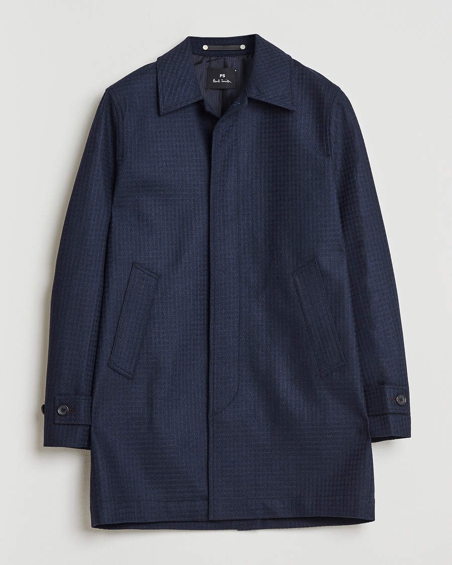Mies | Takit | PS Paul Smith | Wool Dogtooth Coat Blue