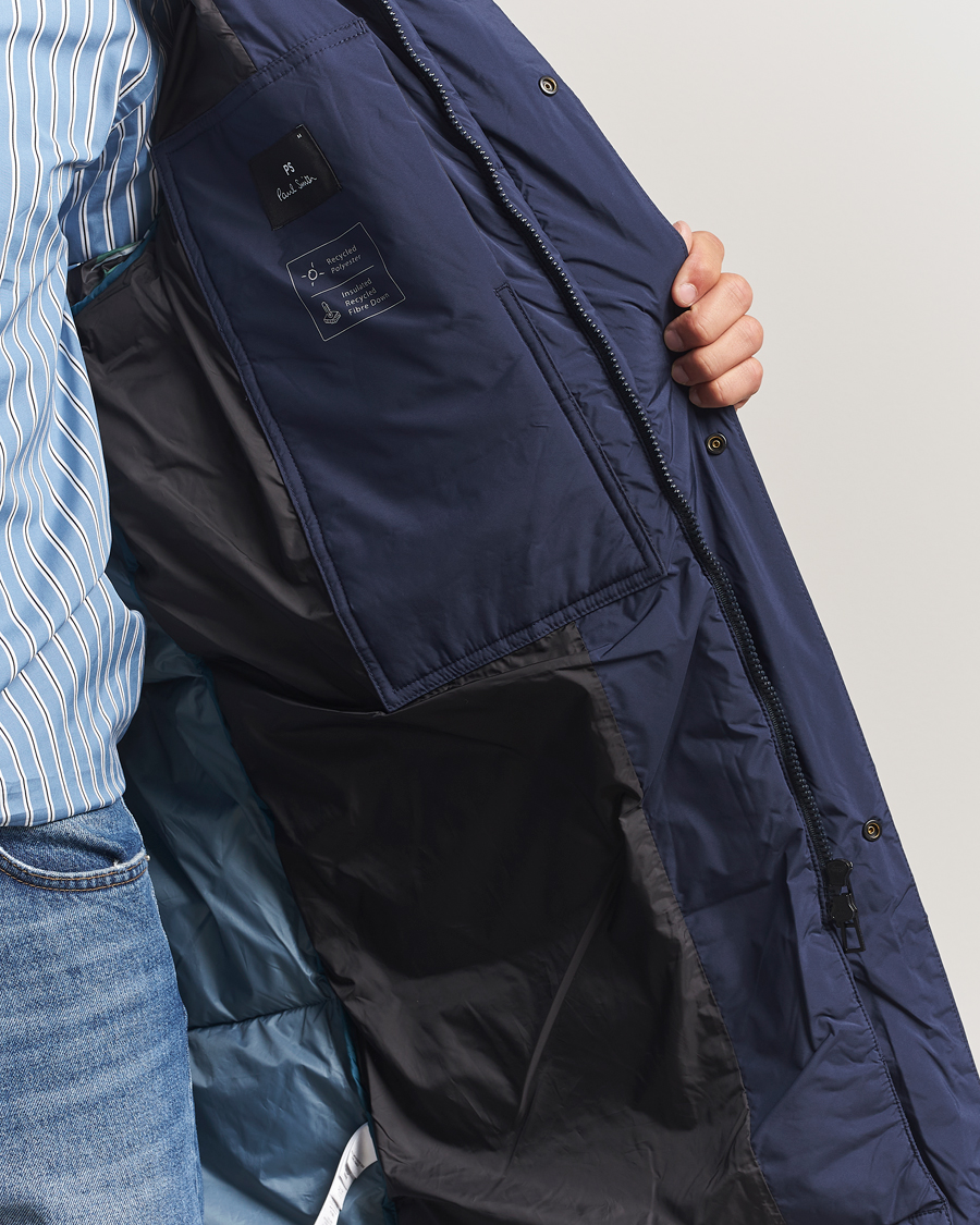 Mies | Takit | PS Paul Smith | Fibre Down Hooded Parka Dark Blue