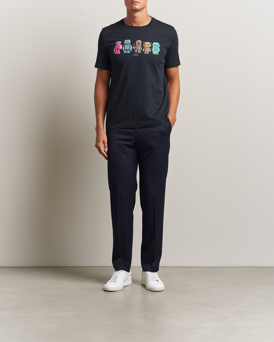 Mies | T-paidat | PS Paul Smith | Robots Crew Neck T-Shirt Blue