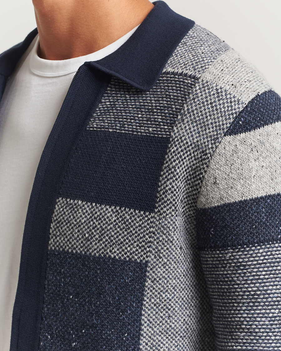 Mies | Puserot | PS Paul Smith | Colourblocked Knitted Full Zip Blue Multi