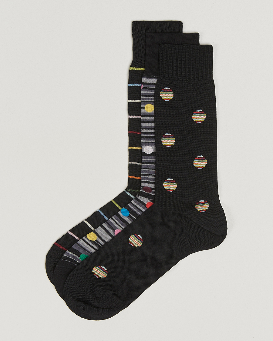 Mies | Alusvaatteet | Paul Smith | 3-Pack Printed Sock Black