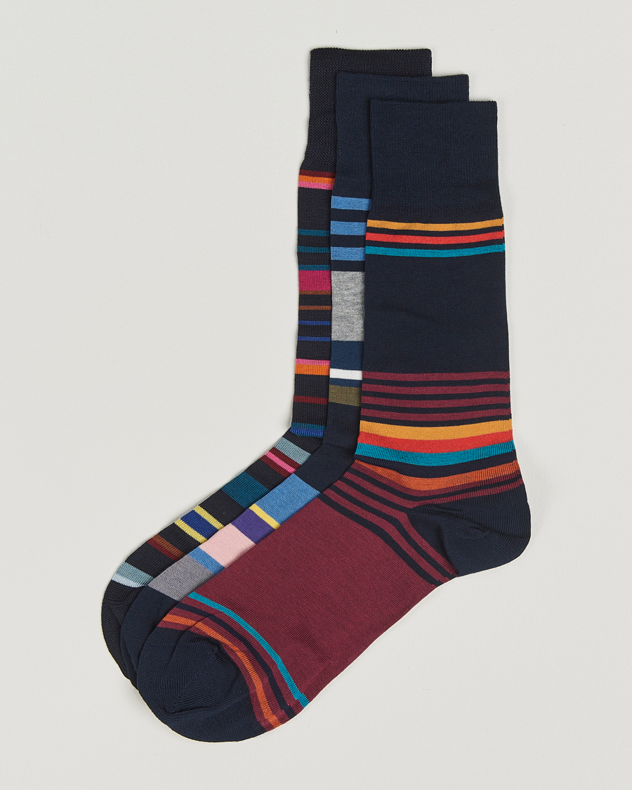 Mies | Alusvaatteet | Paul Smith | 3-Pack Striped Sock Multi