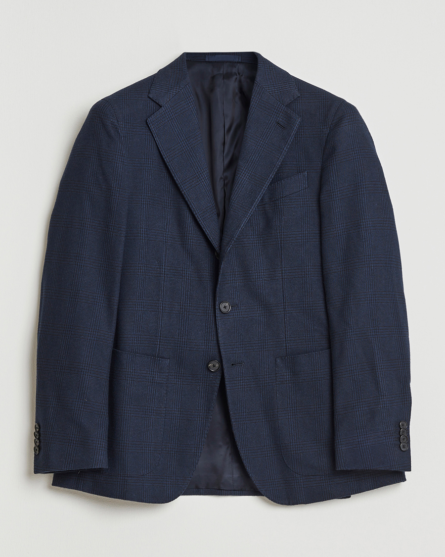 Mies | Pikkutakit | Caruso | Aida Brushed Cotton Blazer Navy Check