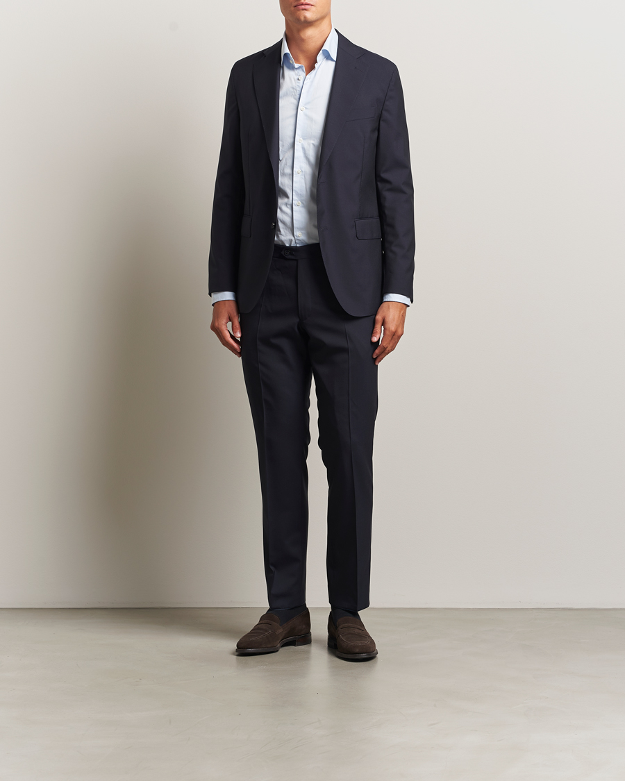 Mies | Housut | Oscar Jacobson | Dandy Wool Trousers Navy