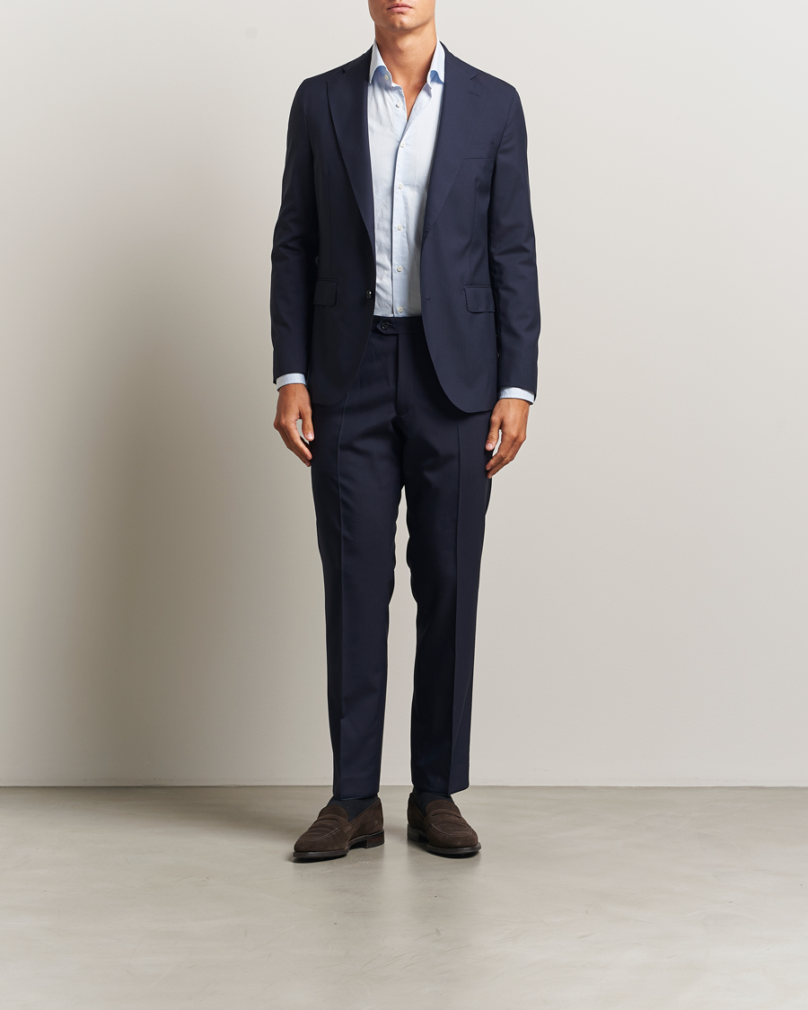 Mies | Housut | Oscar Jacobson | Dandy Wool Trousers Blue