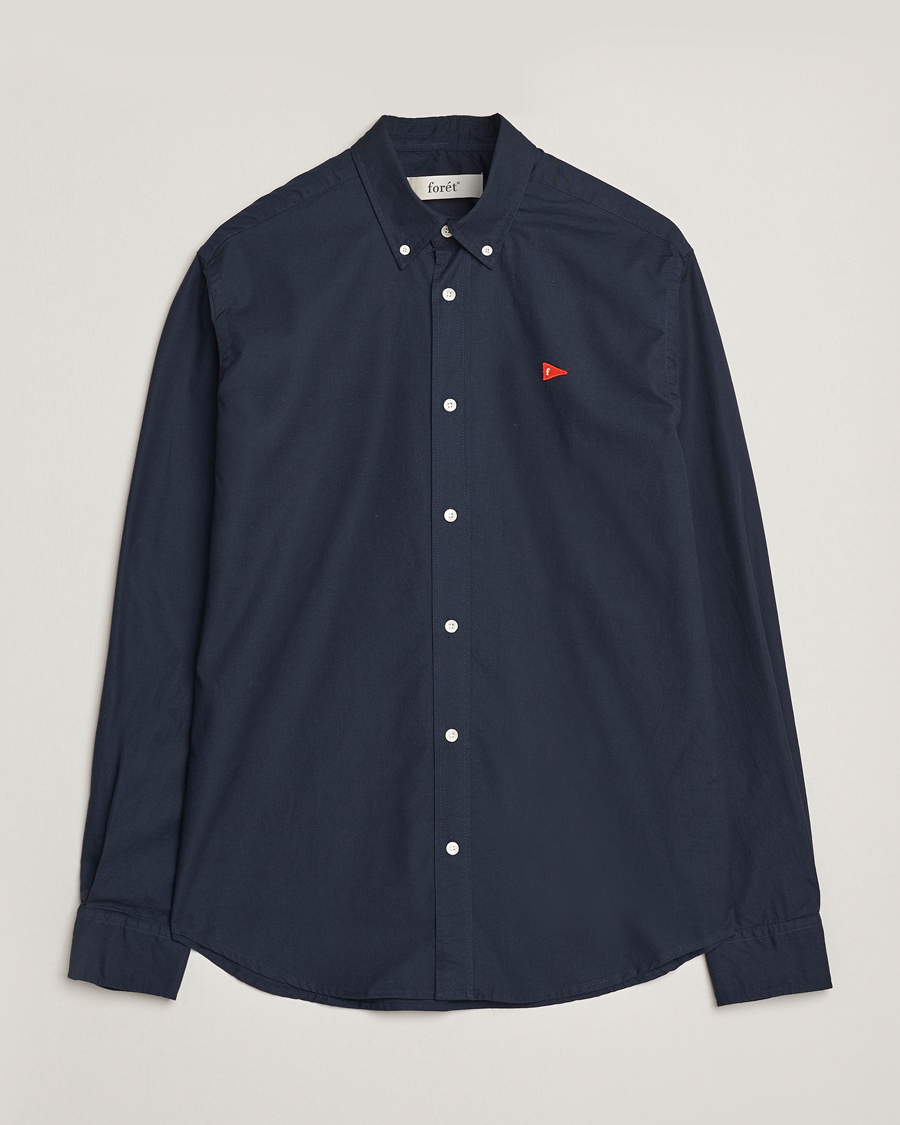 Mies | Kauluspaidat | Forét | Flag Regular Fit Oxford Shirt Navy