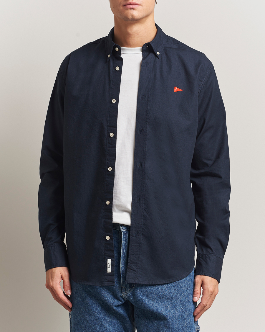 Mies | Kauluspaidat | Forét | Flag Regular Fit Oxford Shirt Navy