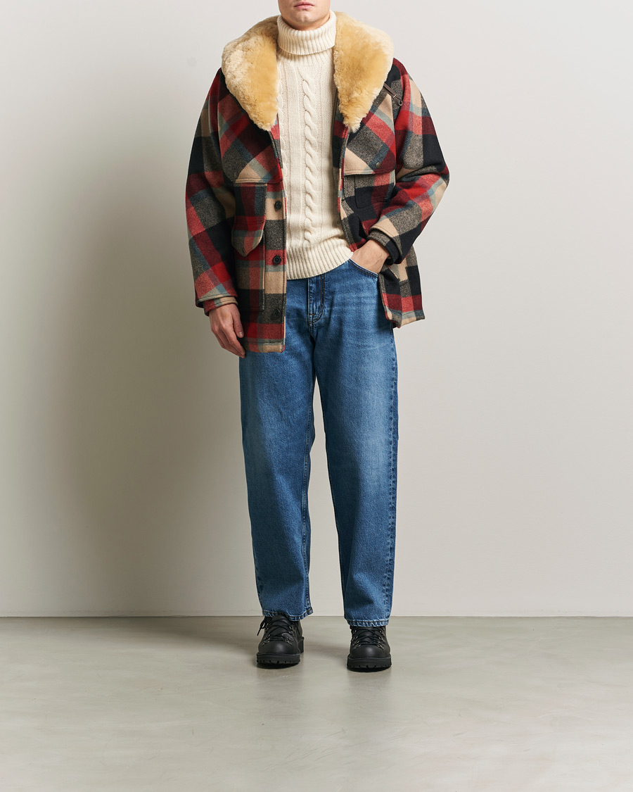 Mies | Takit | Filson | Wool Lined Packer Coat Red/Cream/Blue Plaid