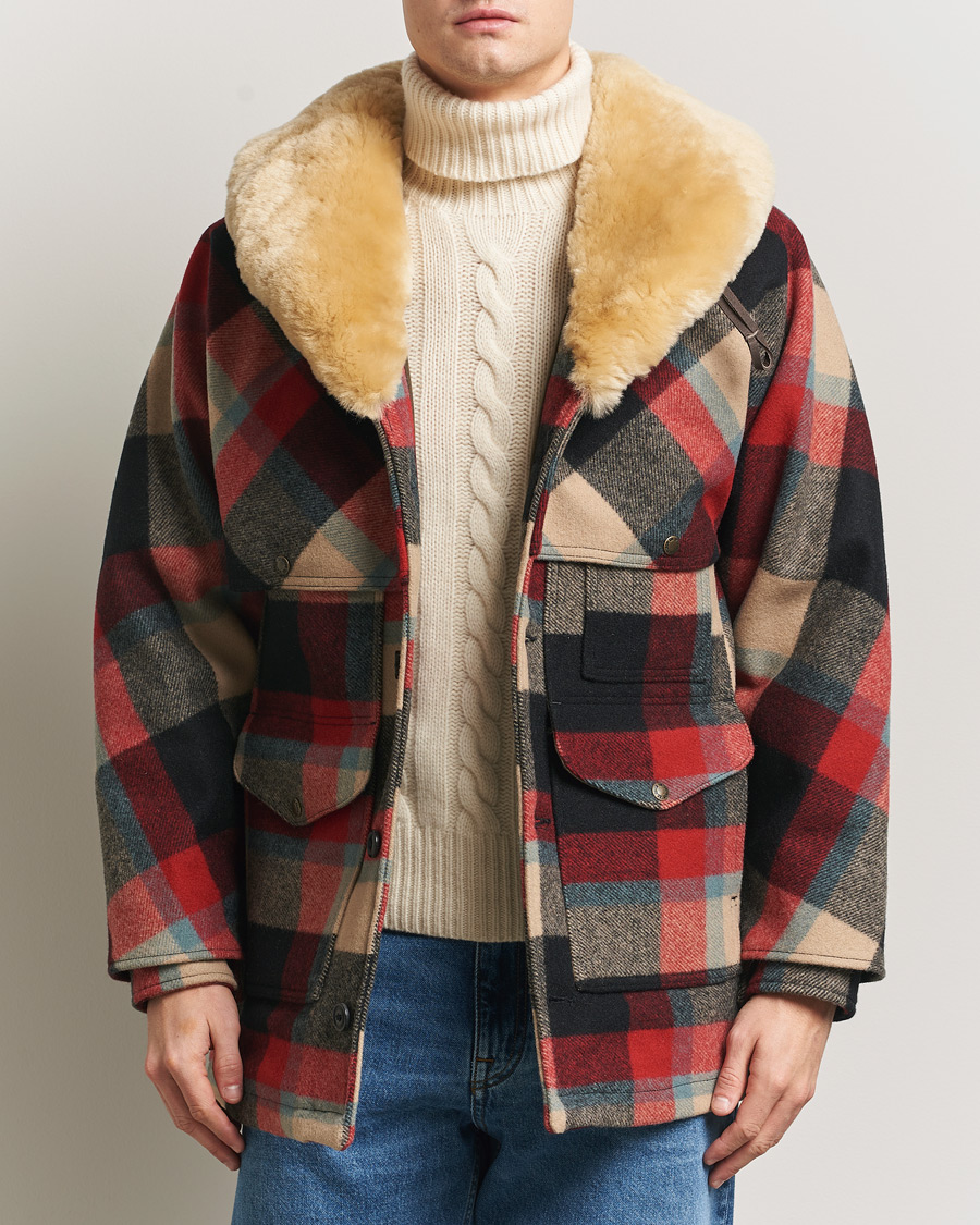 Mies | Takit | Filson | Wool Lined Packer Coat Red/Cream/Blue Plaid