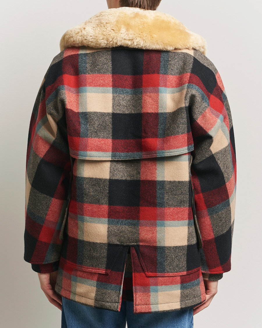 Mies | Takit | Filson | Wool Lined Packer Coat Red/Cream/Blue Plaid