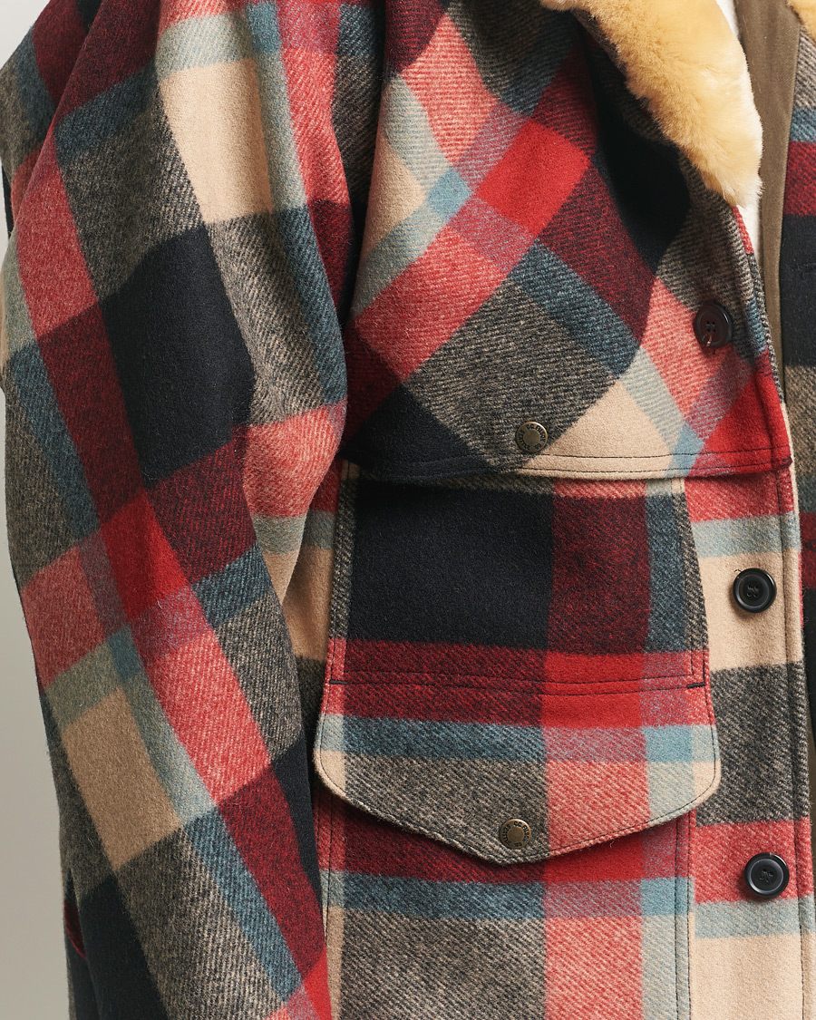 Mies | Takit | Filson | Wool Lined Packer Coat Red/Cream/Blue Plaid
